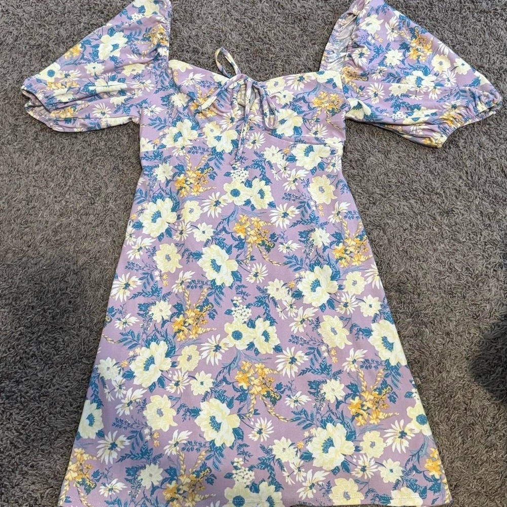 BeBop Floral Dress - Lavender and Yellow